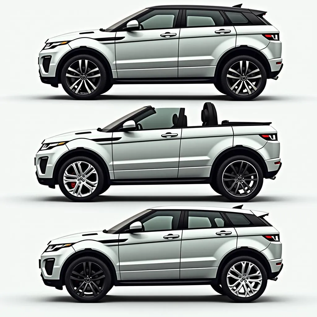 Range Rover Evoque mit verschiedenen Felgendesigns