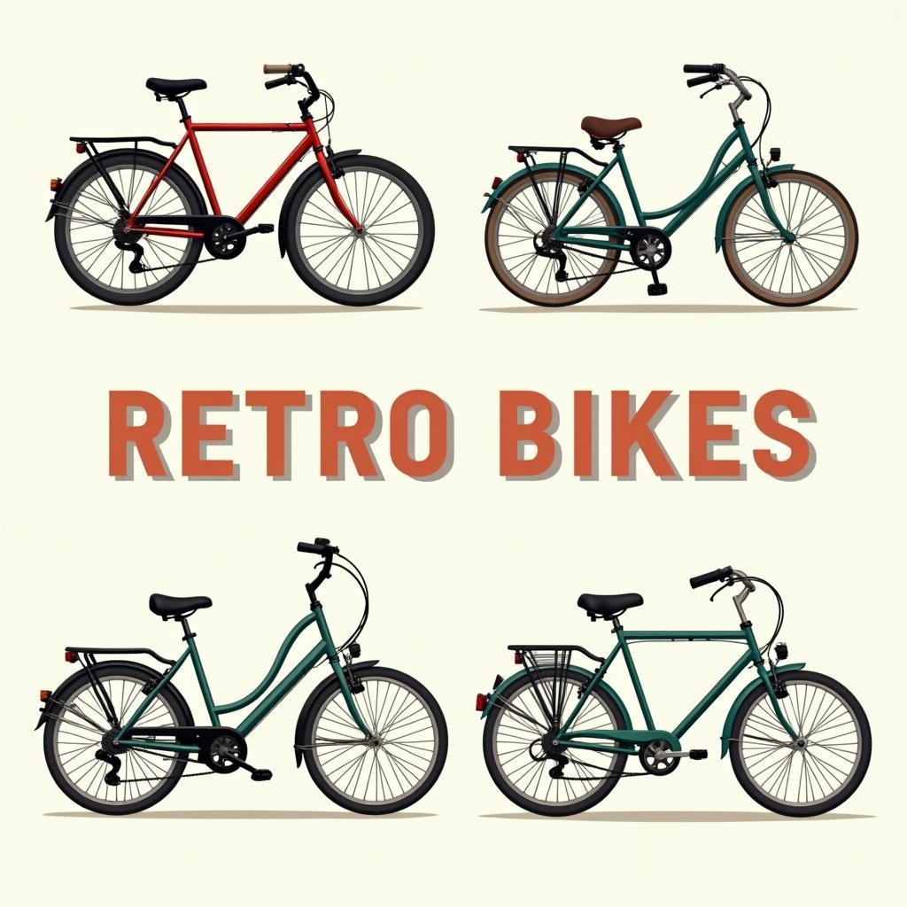 Verschiedene Typen von Retrobikes