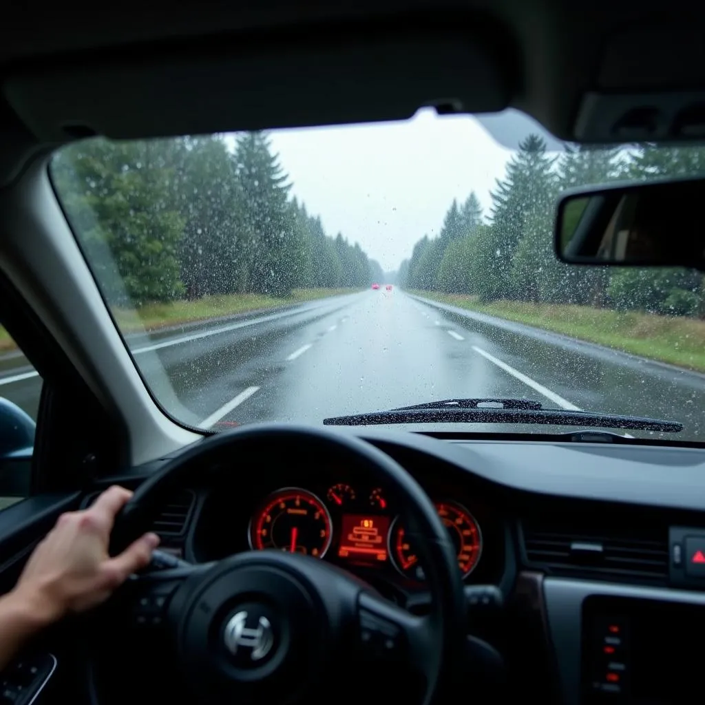 Scheibenwischer im Einsatz bei Regen