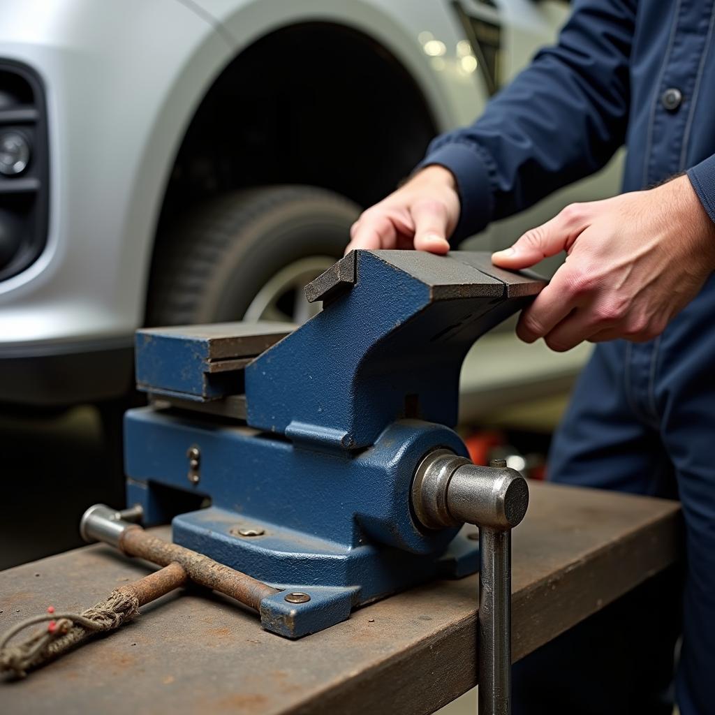 Anwendungen eines Schraubstocks in der Autowerkstatt