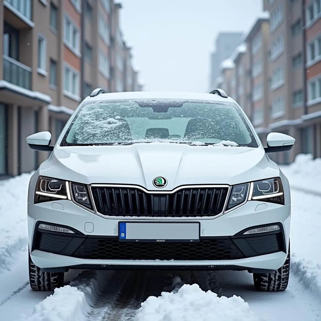 Skoda Frontscheibenheizung im Winter