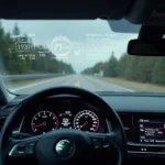 Skoda Octavia Heads-up-Display in Aktion