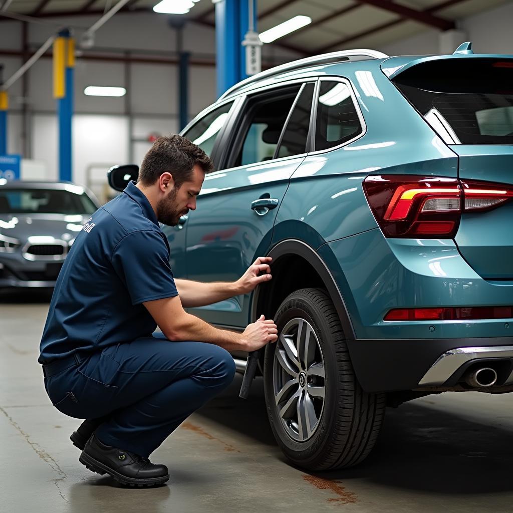 Skoda Roomster Reifenwechsel in der Werkstatt