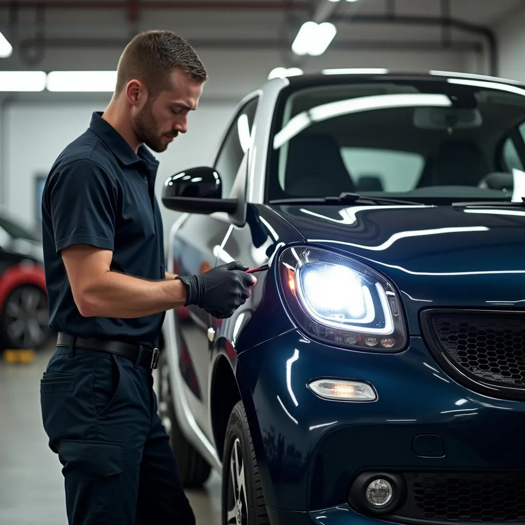 Reparatur des Tagfahrlichts an einem Smart 451