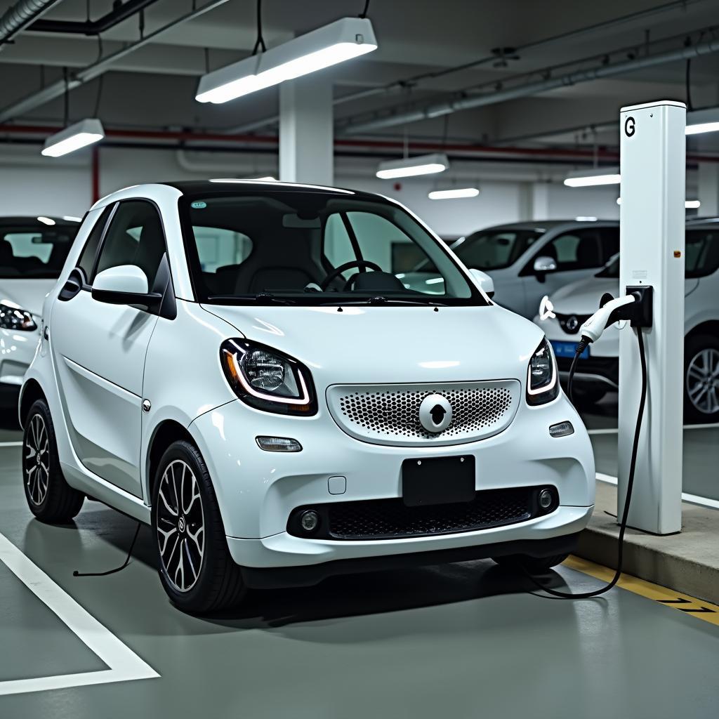 Smart Fortwo électrique à une borne de recharge