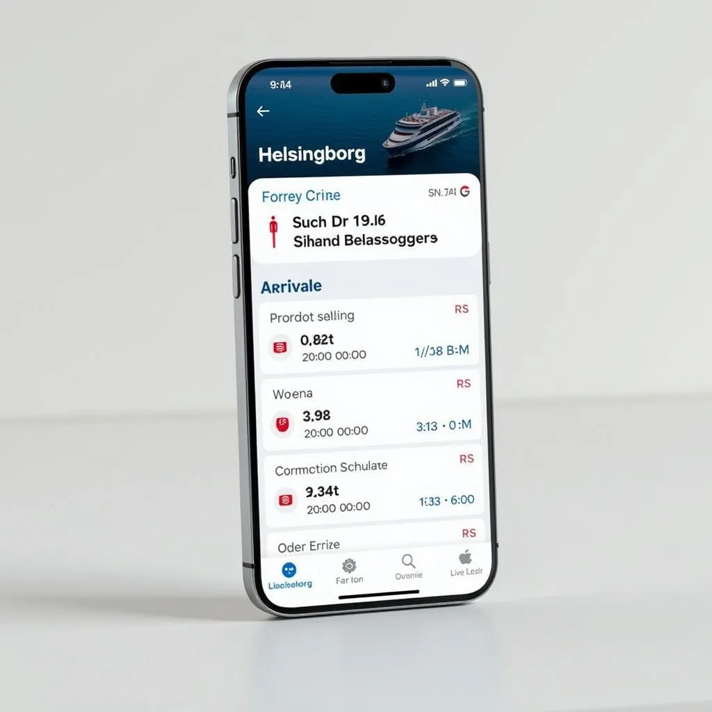 Smartphone dengan Jadwal Kapal Feri Helsingborg