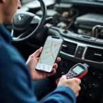 Smartphone Werkstatt Navigation