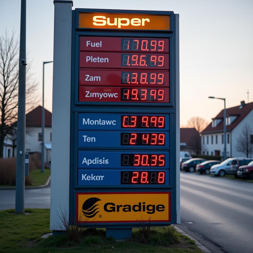 Spritpreise an Tankstelle