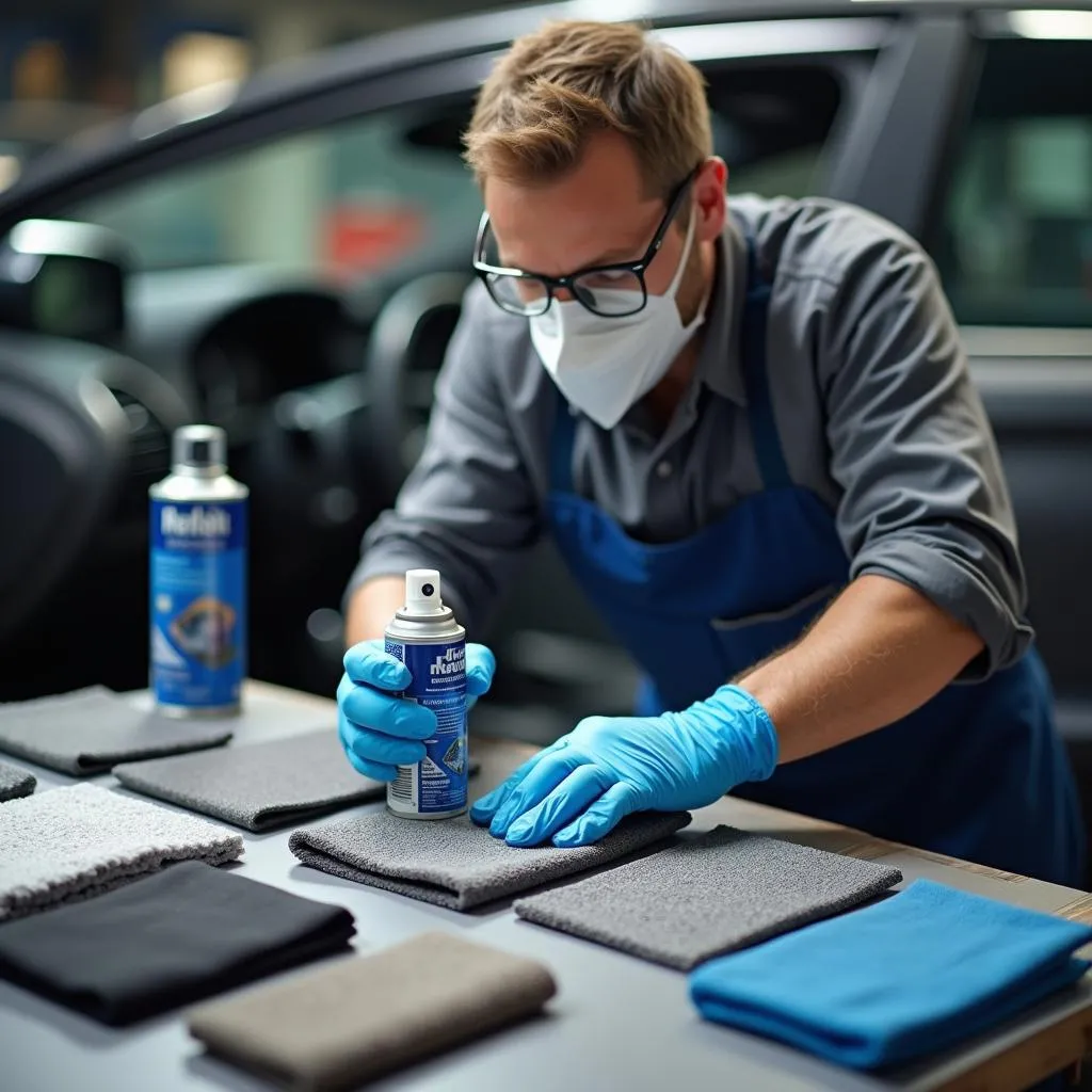 Sprühkleber Test in der Kfz-Werkstatt
