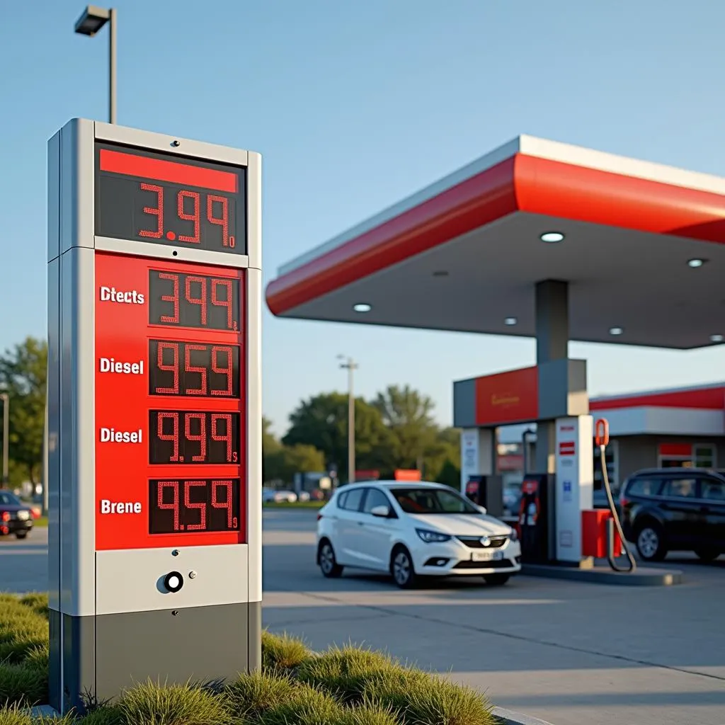 Tankstelle mit günstigen Spritpreisen