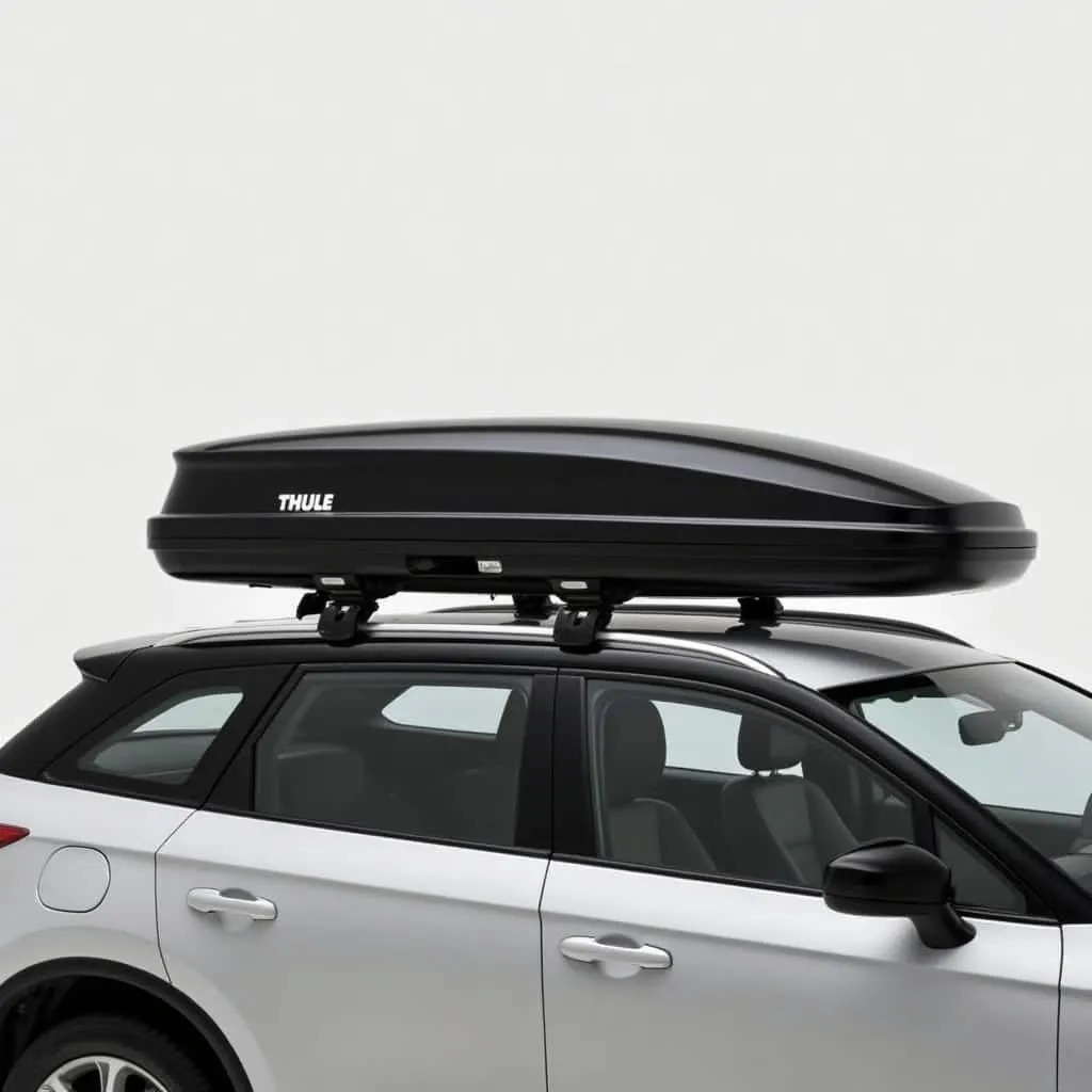 Thule 600 Motion Dachbox montiert auf einem Auto