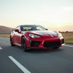 Toyota GT86 beschleunigt auf der Straße