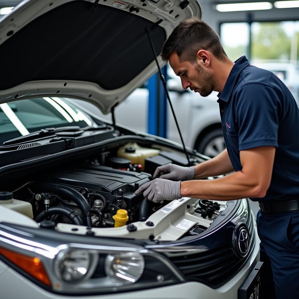 Wartung in der Toyota Werkstatt