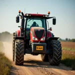 Traktor mit 6 km/h Zulassung auf Feldweg