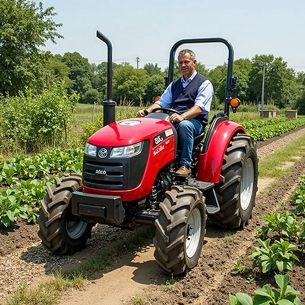 Traktor Solis 26 im Garten