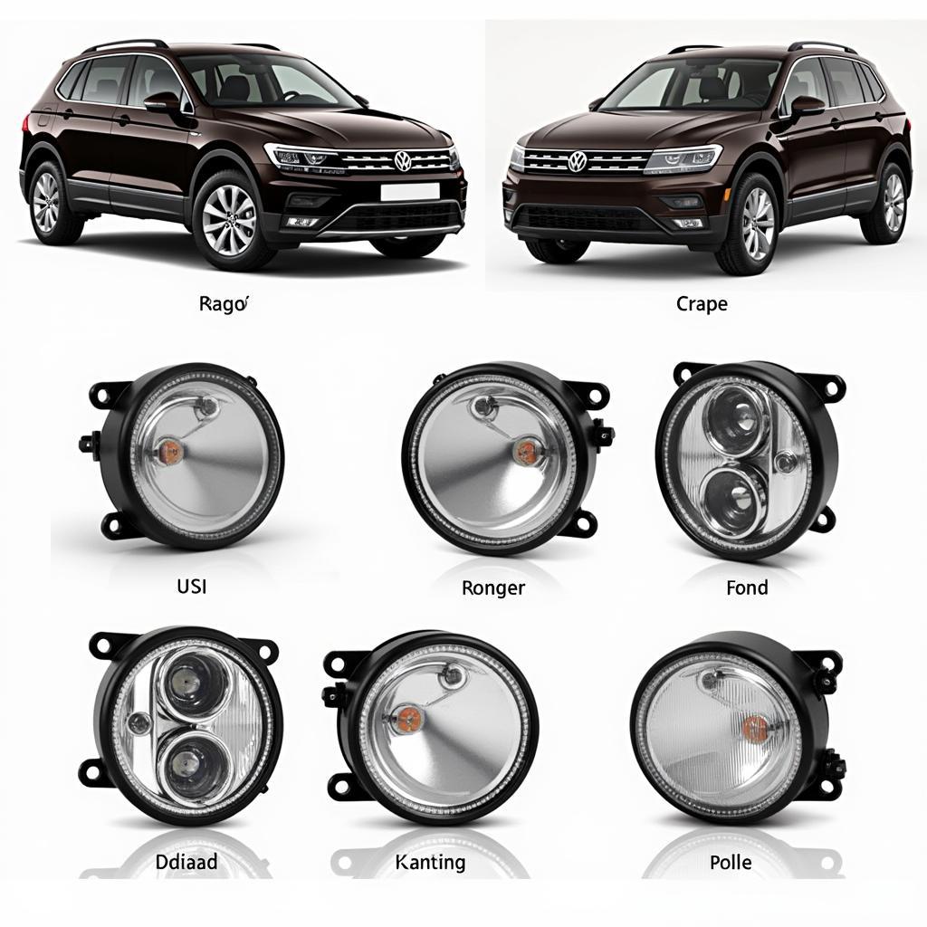 Verschiedene Arten von Nebelscheinwerfern für den VW Tiguan