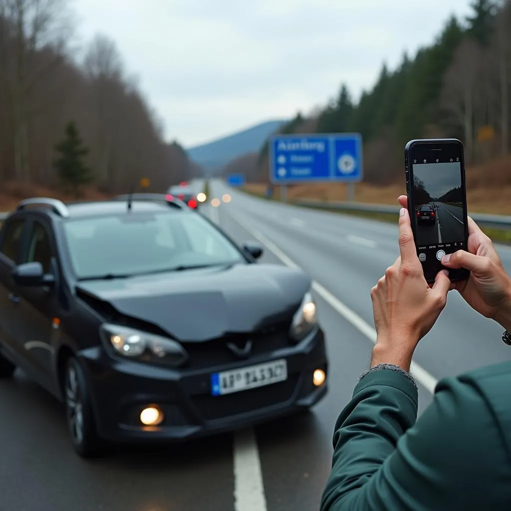 Dokumentation eines Verkehrsunfalls