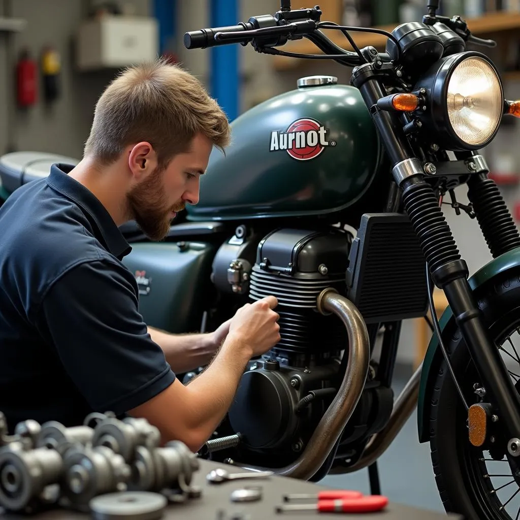 Ural Motorrad in der Werkstatt