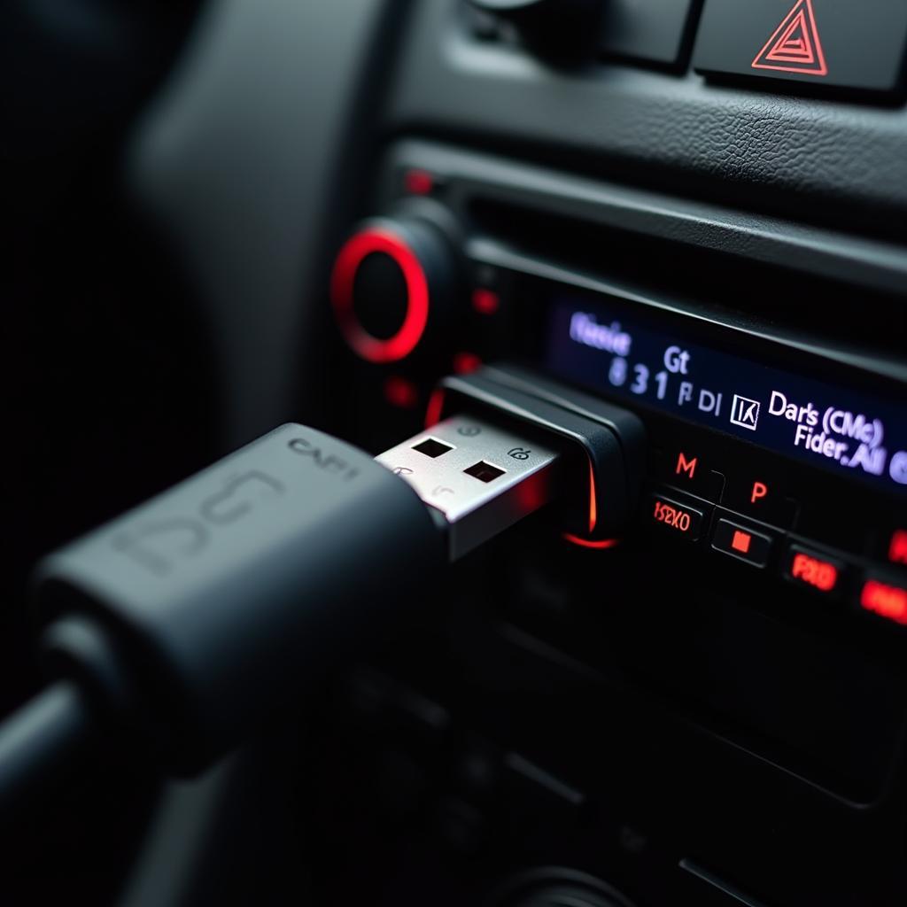 USB-tilslutning på bilradio