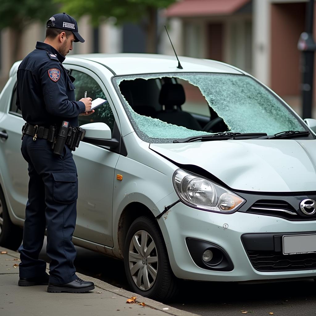 Vandalismus am Auto der Polizei melden