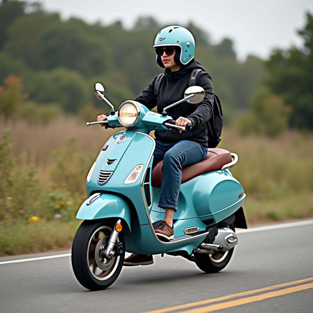 Probefahrt mit einer gebrauchten Vespa 125 ccm