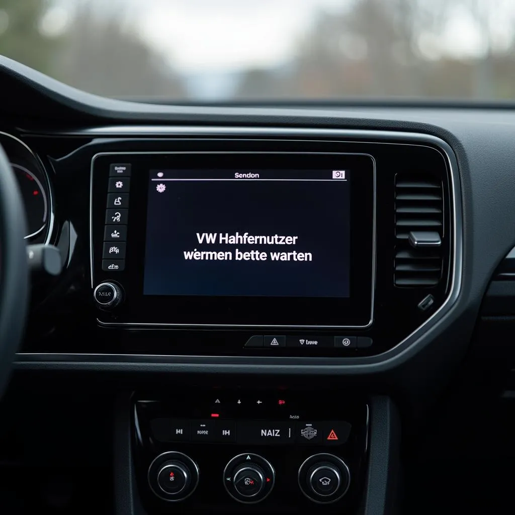 VW Infotainment System mit Hauptnutzermeldung