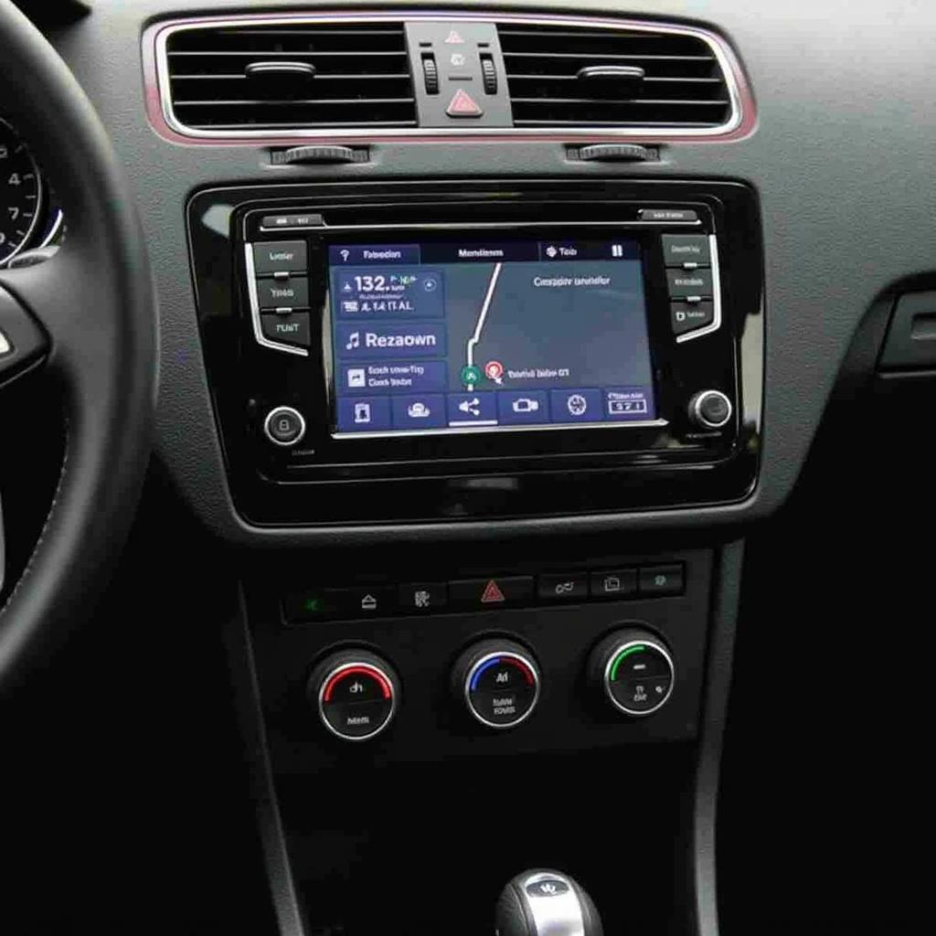 Modernes Infotainmentsystem im VW Polo GTI: Navigation und Entertainment.