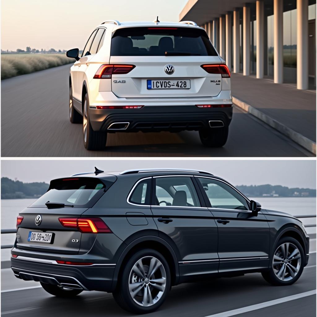 VW Tiguan und Audi Q3 Vergleich Heckansicht