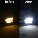 VW Up! LED Scheinwerfer Nachrüstung Vorher-Nachher Vergleich