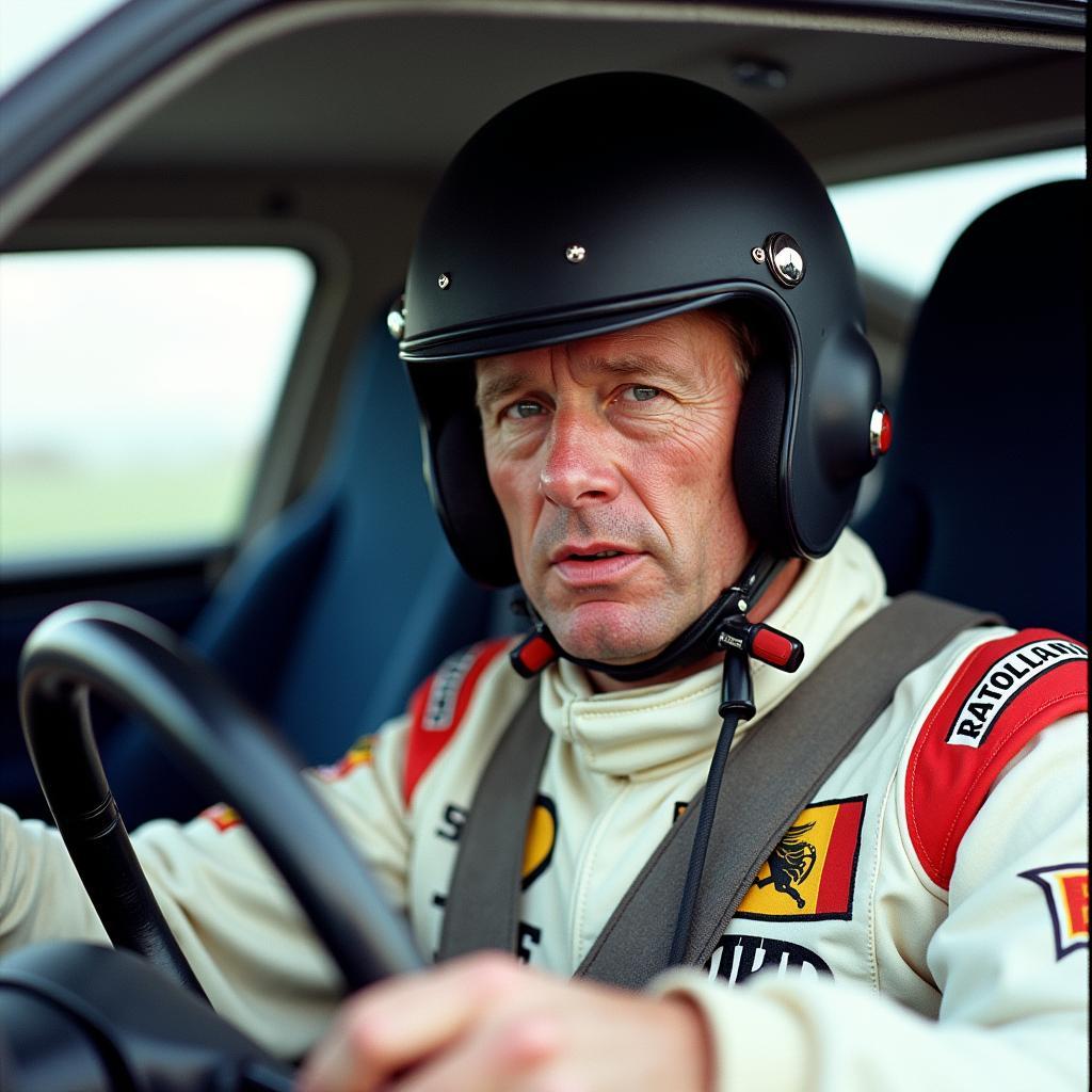 Walter Röhrl am Steuer des Audi Urquattro