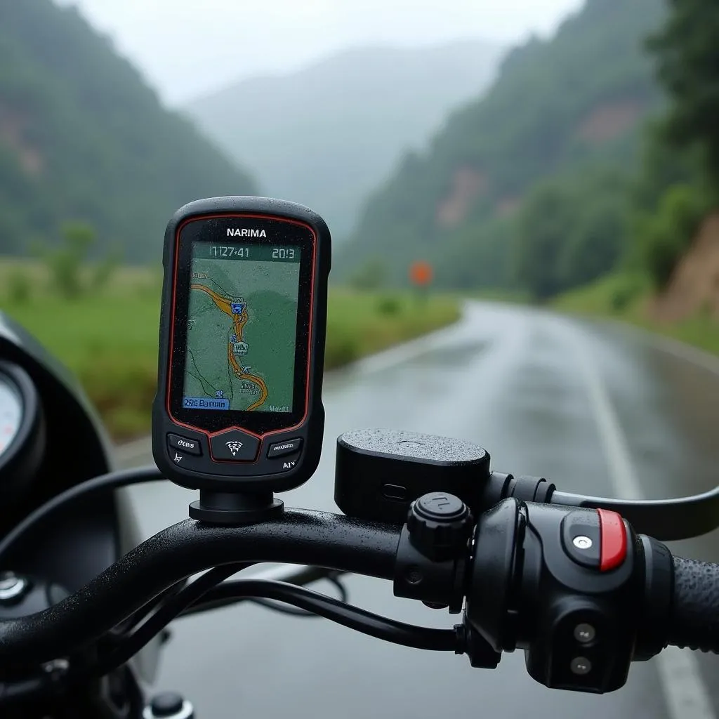 Wasserdichtes Motorrad Navi im Regen