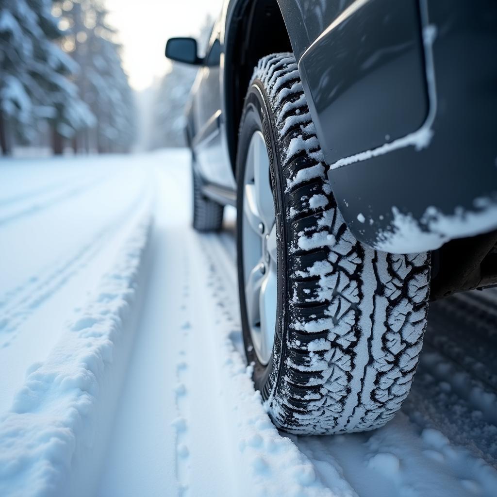 Winterreifen im Schnee