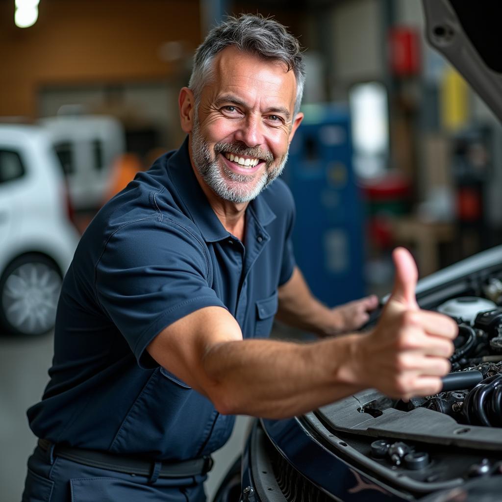 Zufriedener Kunde repariert sein Auto selbst