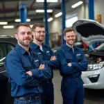 Experten für Autoreparatur und Zustimmungswort