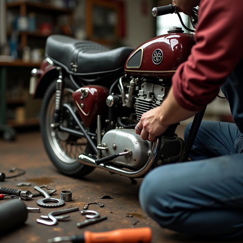 Reparatur und Wartung eines 125ccm Oldtimers