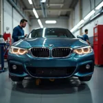 Reparatur eines 3er BMW in der Werkstatt