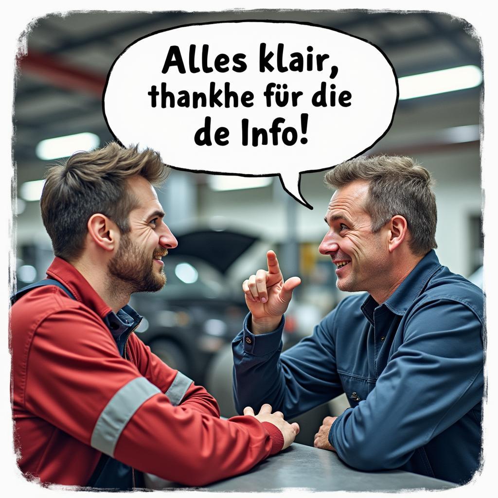 Alles klar, danke für die Info: Werkstattkommunikation