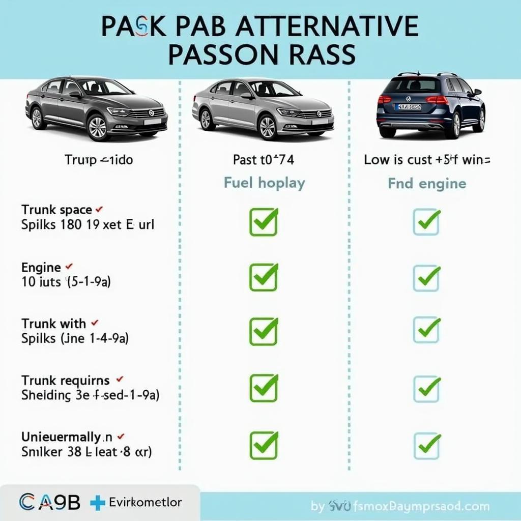 Vergleich von alternativen Passat Modellen: Kofferraumvolumen, Motorisierung, Verbrauch