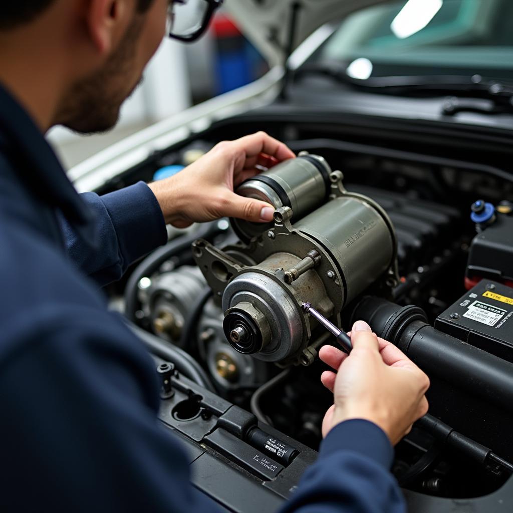 Reparatur eines Anlassers beim Audi A3