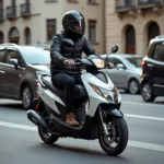 Aprilia 125 Atlantic im Stadtverkehr