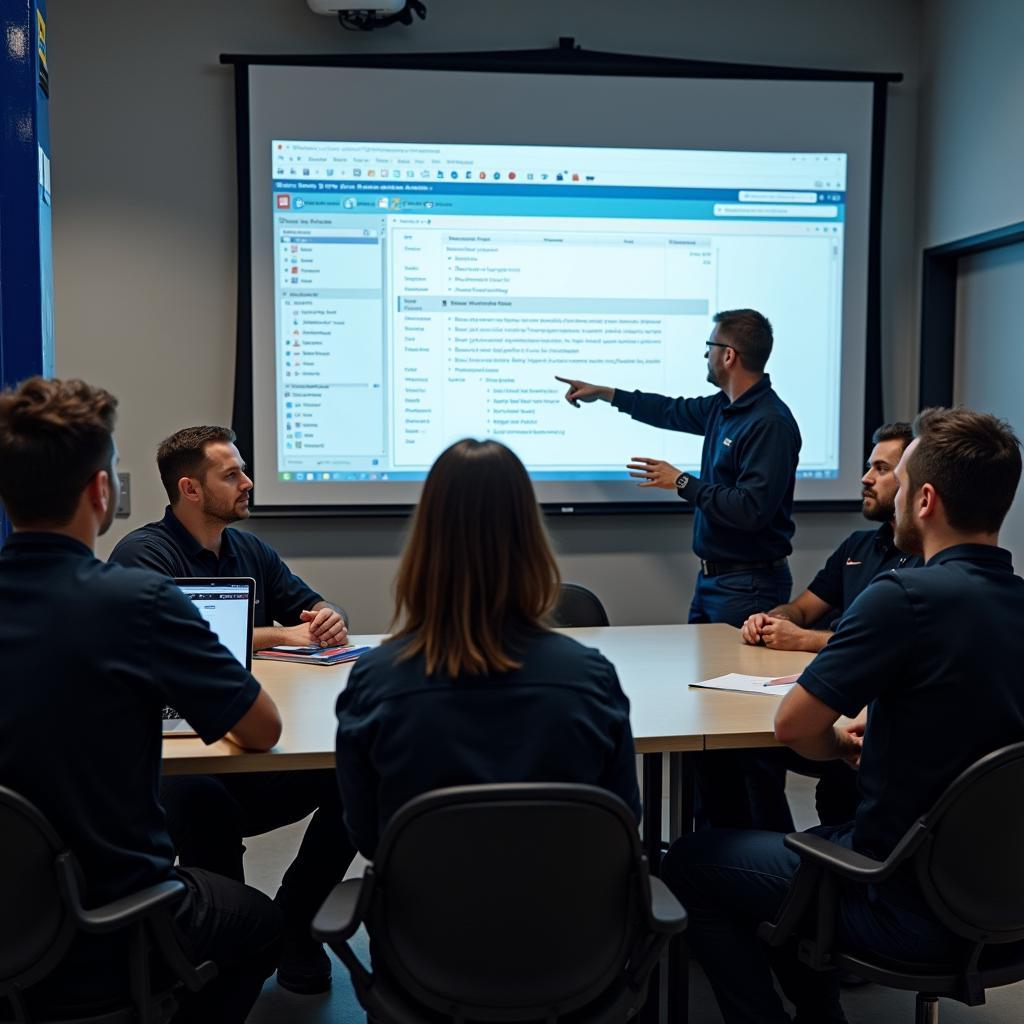 Monteurs volgen een Audatex training