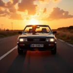 Audi 80 Cabrio 6 Zylinder im Sonnenuntergang