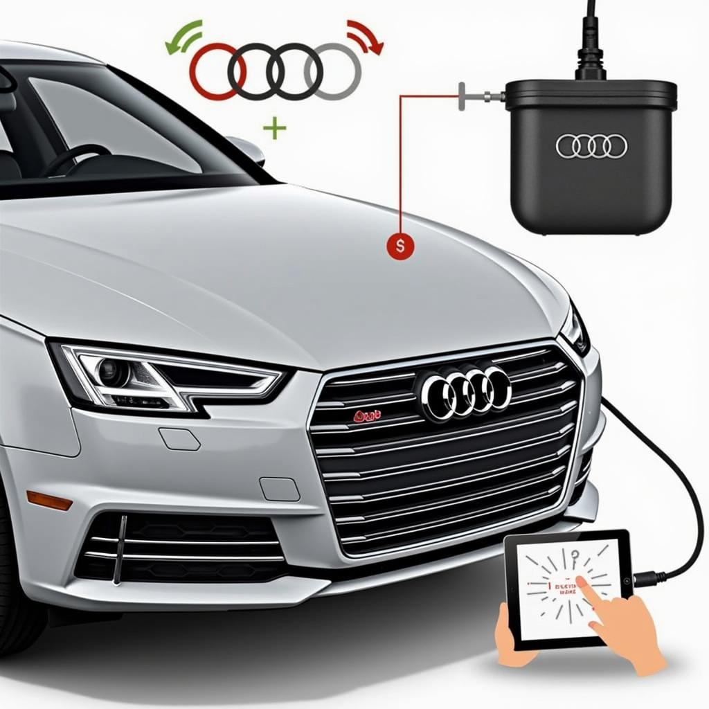 Anschluss eines Diagnosegeräts an einen Audi A4 2017