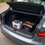 Audi A4 B8 Batterie im Kofferraum: Position