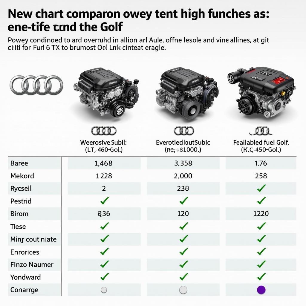 Audi und Golf Motor Vergleich