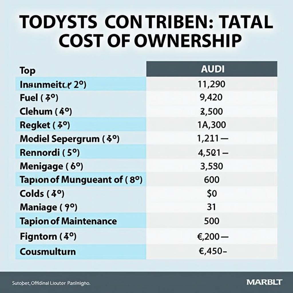 Vergleich der Kosten verschiedener Audi Modelle