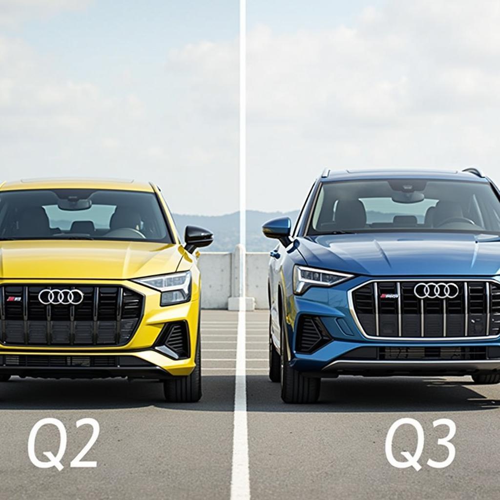 Audi Q2 vs. Q3 Größenvergleich