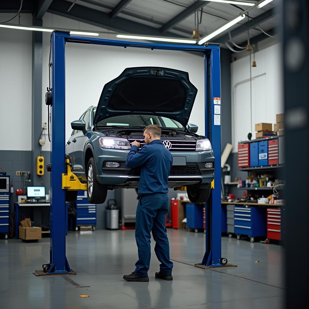 Auto in officina per riparazione