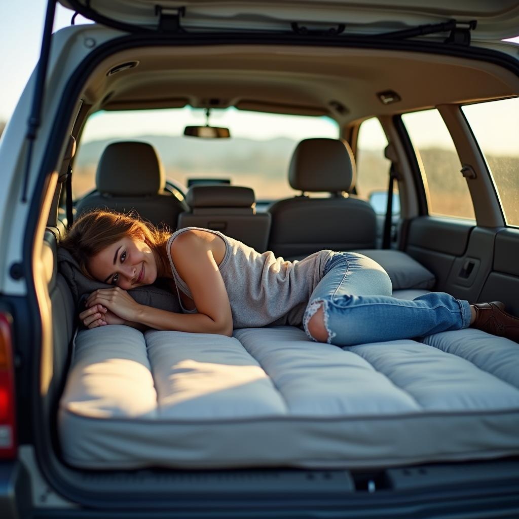 Colchão prático para viagens de carro