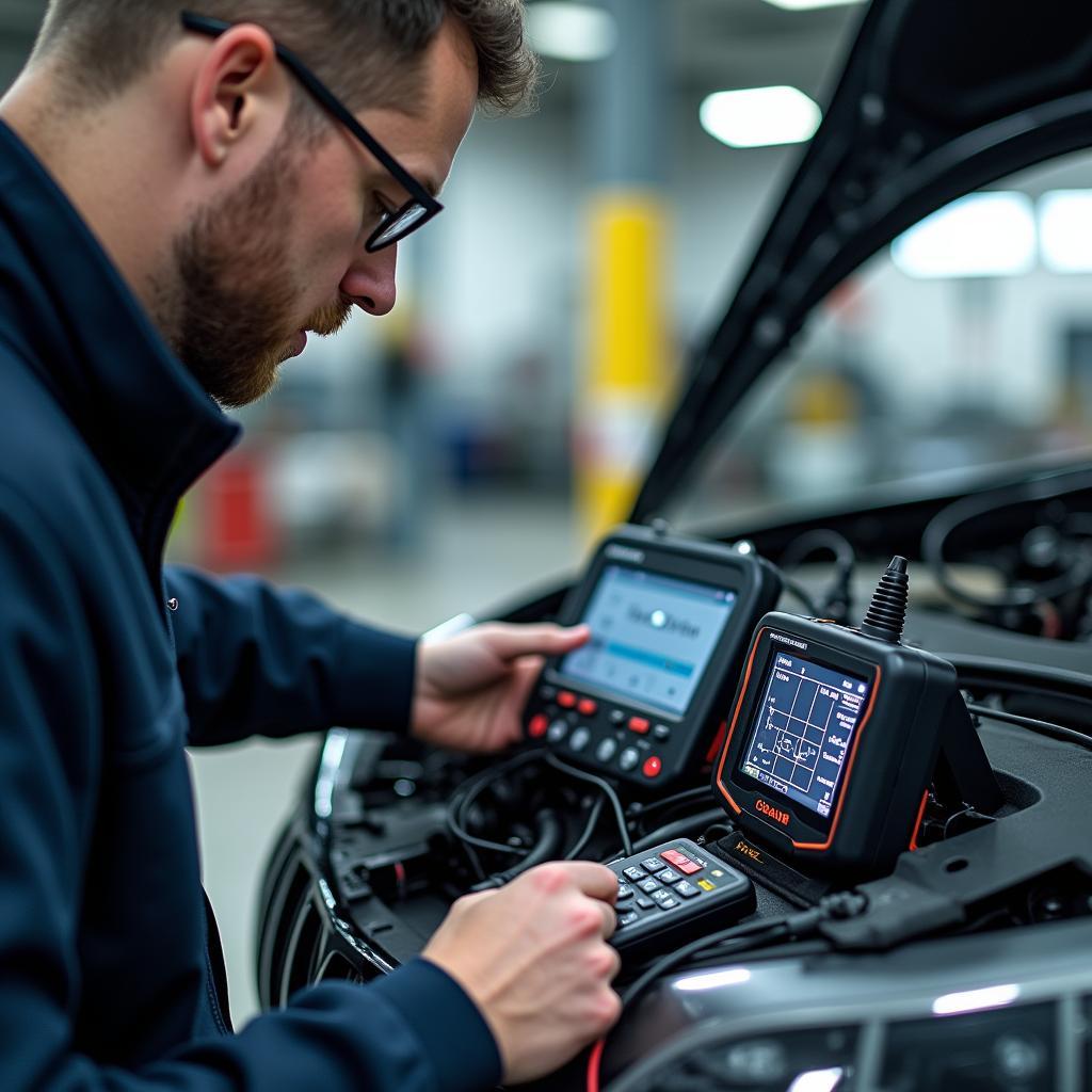 Autoreparatur mit der Bergisch Gladbacher Zug Methode